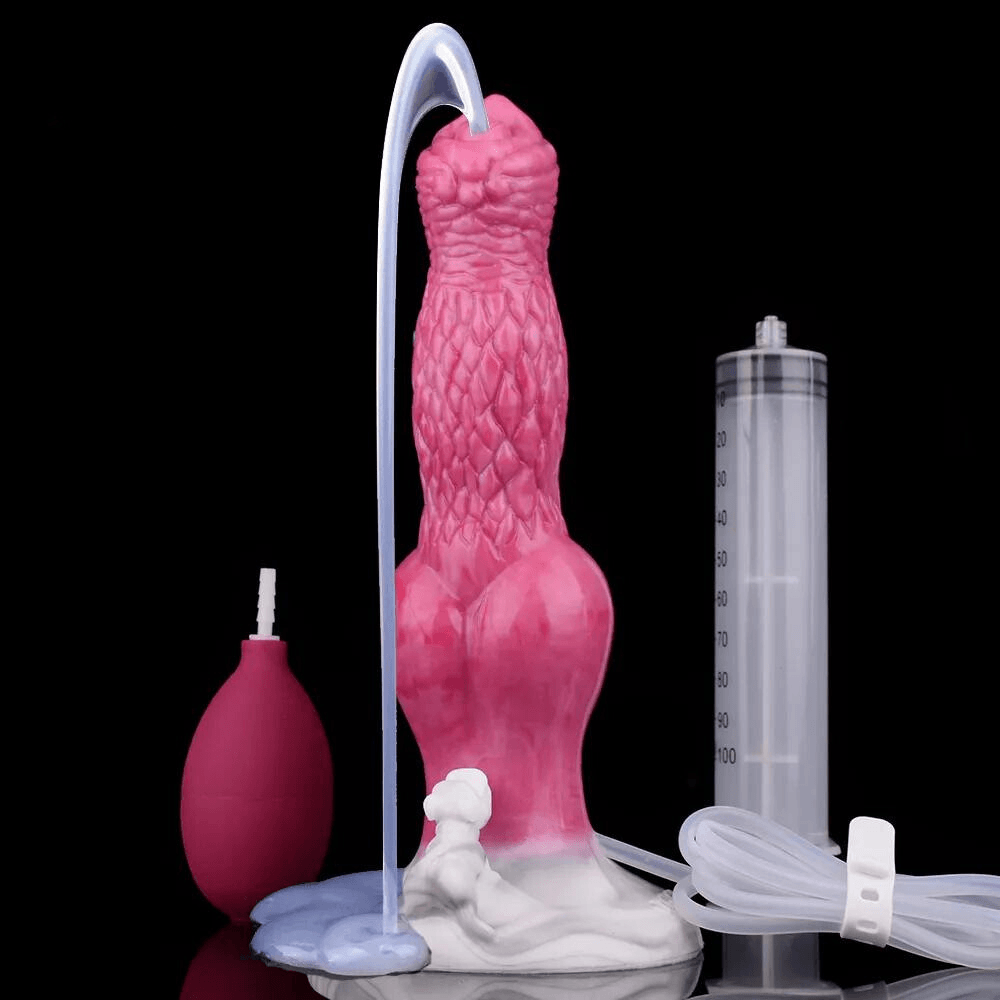 8.6” Knotted Squirting Dog Dildo – Waterproof & Suction Base - BeastGasm